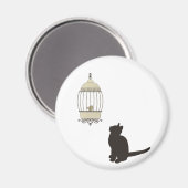 Katze und Birdcage Magnet (Vorderseite/Rückseite)