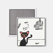 Katze und Birdcage Magnet (Vorderseite/Rückseite)
