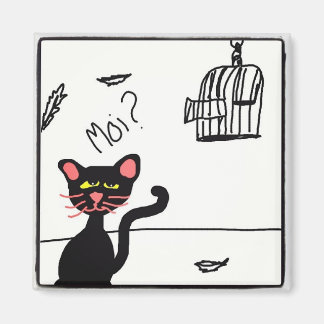 Katze und Birdcage Magnet