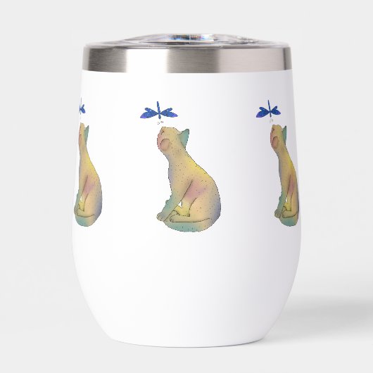 Katze und blaue Libelle (Vorderseite)