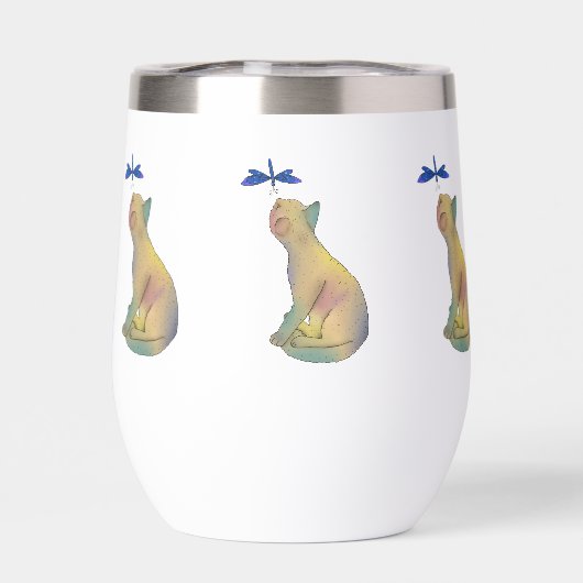 Katze und blaue Libelle (Rückseite)