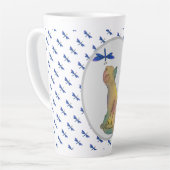 Katze und blaue Libelle Milchtasse (Linke Ecke)