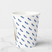 Katze und blaue Libelle Pappbecher (Links)