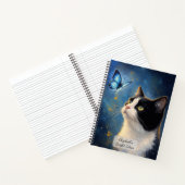 Katze und blauer Schmetterling Notizblock (Innenseite)