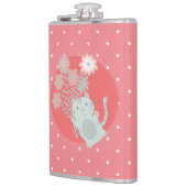 Katze und Blume Flachmann (Links)