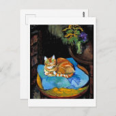 Katze und Blume in Vase, Suzanne Valadon Postkarte (Vorne/Hinten)