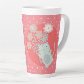 Katze und Blume Milchtasse (Rechte Ecke)