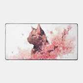 Katze und Blume Schreibtischunterlage (Vorderseite)
