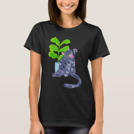 Katze und Blume T-Shirt
