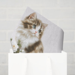 Katze und Blumen Alles Gute zum Geburtstag Wunsch Seidenpapier