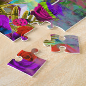Katze und Blumen Puzzle (Seite)