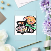 Katze und Blumen Spaß Acryleinladungen (In Situ (Hochzeit))