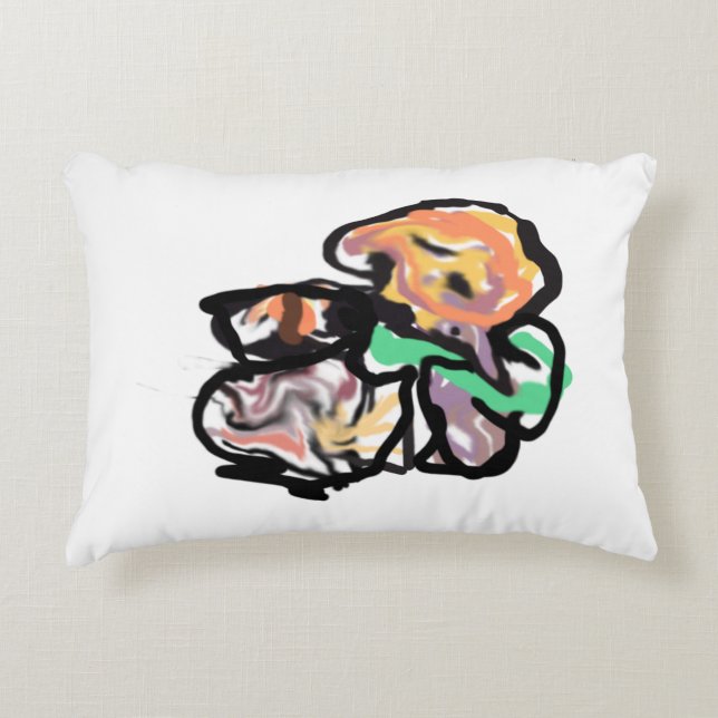 Katze und Blumen Spaß Dekokissen (Vorderseite)