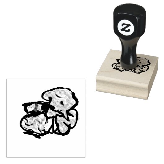 Katze und Blumen Spaß Gummistempel (Stempel)