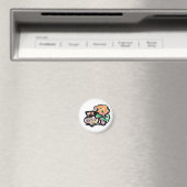 Katze und Blumen Spaß Magnet (In Situ (Geschirrspüler))