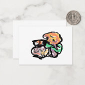 Katze und Blumen Spaß Mitteilungskarte (Vorderseite/Rückseite Beispiel)