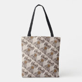 Katze und Blumenmuster-Tragetasche Tasche (Rückseite)