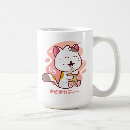 Katze und Boba Milk Tee Anime Kawaii Tasse (Rechts)