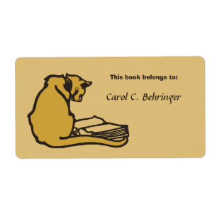 Katze und Buch, Vintages Buchzeichen kundengerecht
