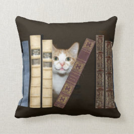 Katze und Bücher Kissen