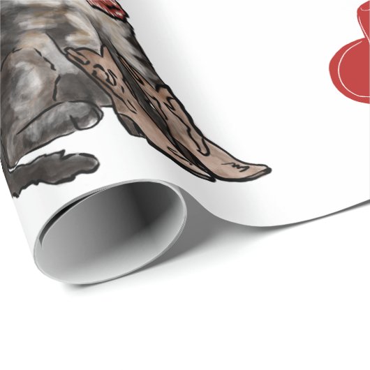 Katze und Cowboys Geschenkpapier (Rolleneckpunkt)