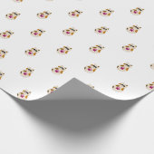 Katze und Cupcake Happy Birthday Geschenkpapier (Ecke)