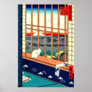 Katze und der Fujisan 1857 Poster