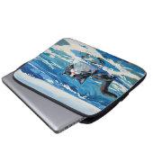 Katze und der Ozean (#3) Laptopschutzhülle (Vorne Knopf)