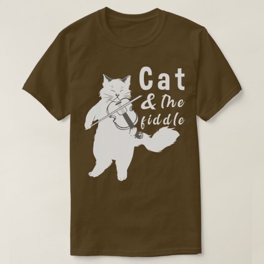 Katze und die Fiddle-Katze spielen Geige T-Shirt (Design vorne)