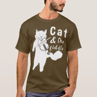 Katze und die Fiddle-Katze spielen Geige T-Shirt
