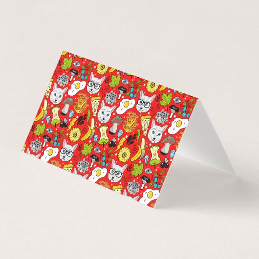 Katze und Ei in Rot (Vorderseite)