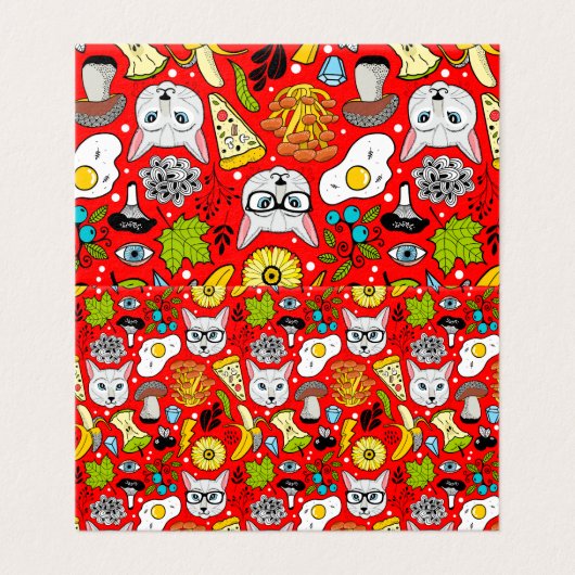 Katze und Ei in Rot (Außenseite Aufgefaltet)