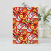 Katze und Ei in Rot Ankündigung (Stehend Vorderseite)