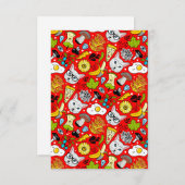 Katze und Ei in Rot Ankündigung (Vorne/Hinten)