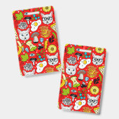 Katze und Ei in Rot Ausweis (Vorder- & Rückseite)