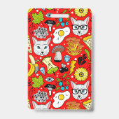 Katze und Ei in Rot Ausweis (Rückseite)