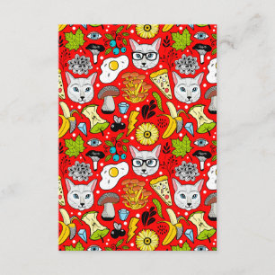 Katze und Ei in Rot Begleitkarte