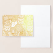 Katze und Ei in Rot Folienkarte (Anzeige)