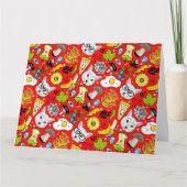 Katze und Ei in Rot Karte (Rückseite)