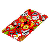 Katze und Ei in Rot Magnet (Linke Seite)