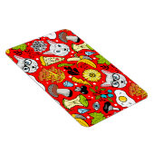 Katze und Ei in Rot Magnet (Rechte Seite)