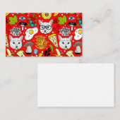 Katze und Ei in Rot Mitteilungskarte (Vorne/Hinten)