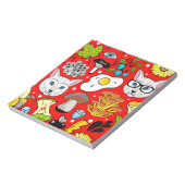 Katze und Ei in Rot Notizblock (Rotiert)