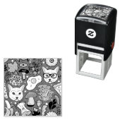 Katze und Ei in Rot Permastempel (Beispiel)