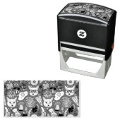 Katze und Ei in Rot Permastempel (Beispiel)