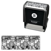 Katze und Ei in Rot Permastempel (Beispiel)