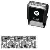 Katze und Ei in Rot Permastempel (Beispiel)