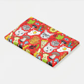 Katze und Ei in Rot Post-it Klebezettel (angewinkelt)