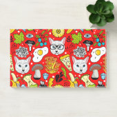 Katze und Ei in Rot Post-it Klebezettel (Büro)