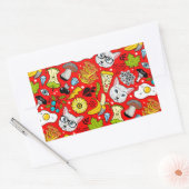 Katze und Ei in Rot Rechteckiger Aufkleber (Umschlag)